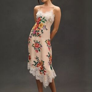 Anthropologie Sleeveless Lace Floral Dress